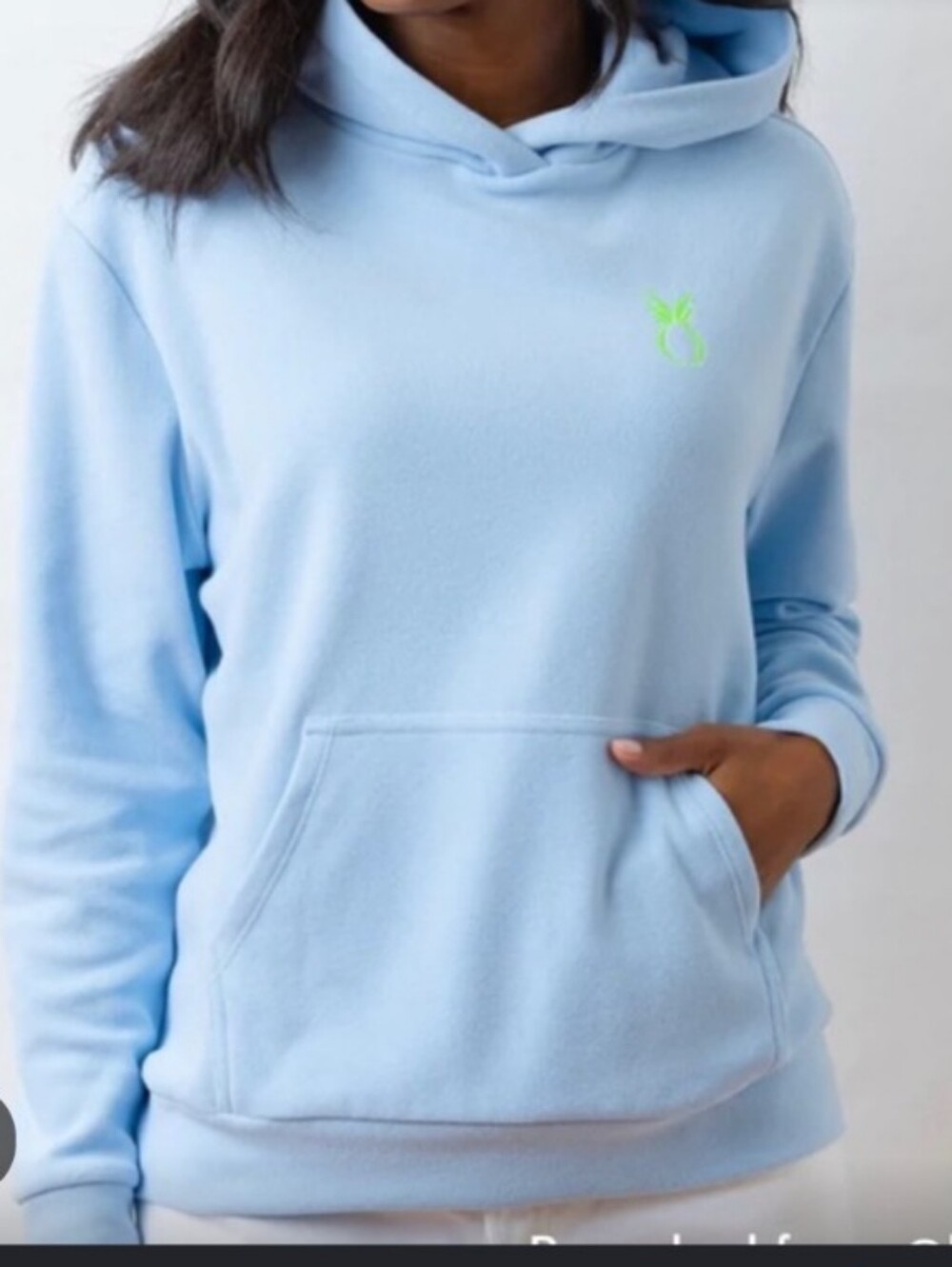 Dudley Stephens Hendrie Terry Hoodie Pineapple Baby Blue